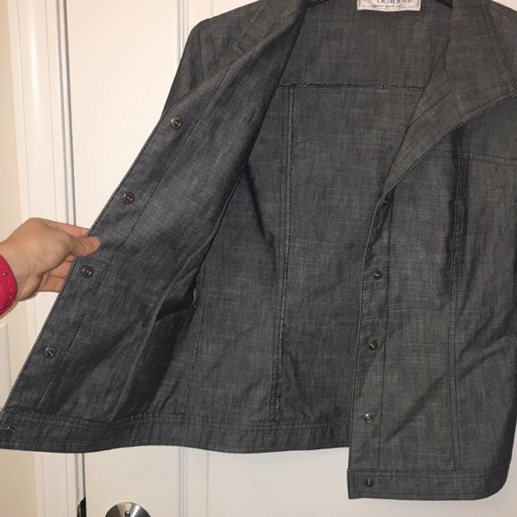 Dark Grey Patterned Blazer - Picture 14 of 17